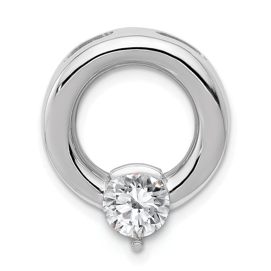14k White Gold Holds 5.8mm Stone Circle Chain Slide Mounting