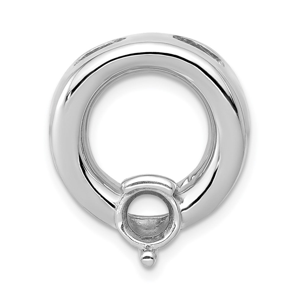 14k White Gold Holds 6.5mm Stone Circle Chain Slide Mounting