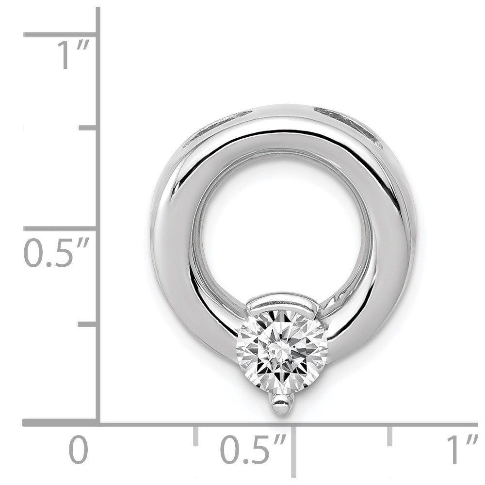 14k White Gold Holds 6.5mm Stone Circle Chain Slide Mounting