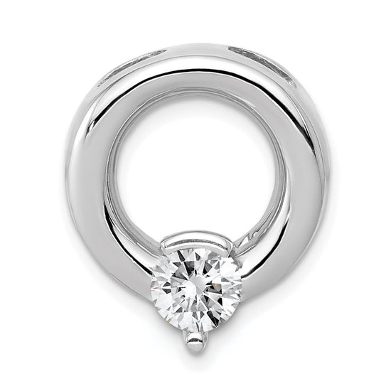 14k White Gold Holds 6.5mm Stone Circle Chain Slide Mounting