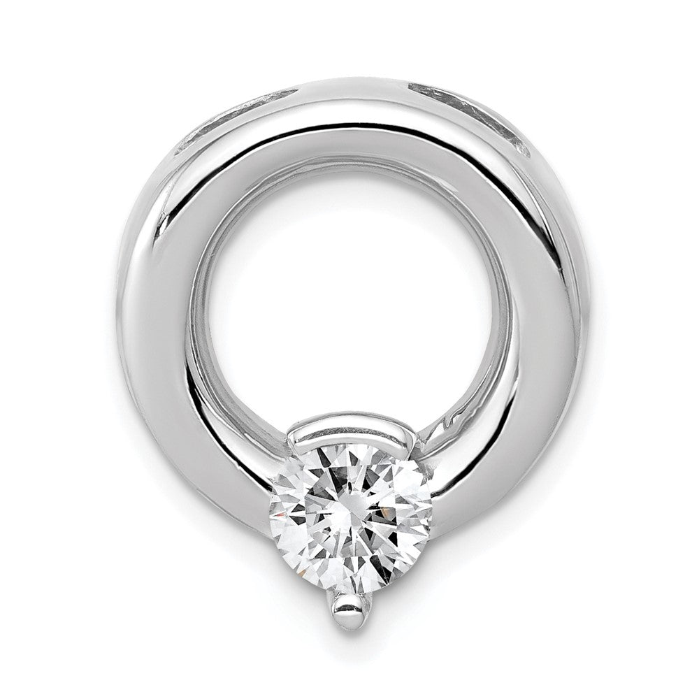 14k White Gold Holds 6.5mm Stone Circle Chain Slide Mounting