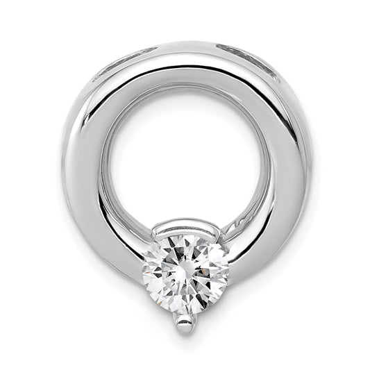 14k White Gold Holds 6.5mm Stone Circle Chain Slide Mounting