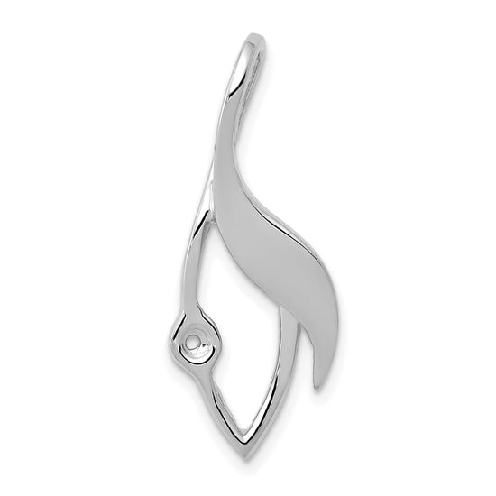 14k White Gold Peg-Set Fancy Slide Mounting Fits up to 3mm Regular/6mm Fancy or Reversible Omega