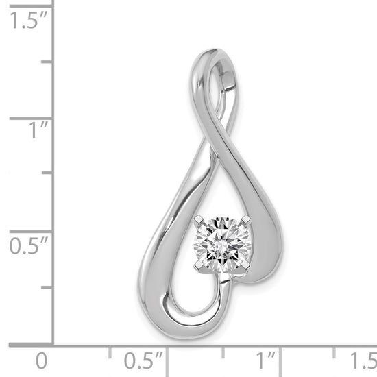 14k White Gold Fancy Peg-Set Diamond Slide Mounting Fits up to 6mm Regular/Fancy/Reversible Omega