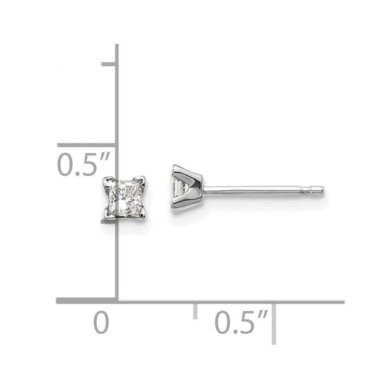14k Princess-cut Diamond Stud Earrings