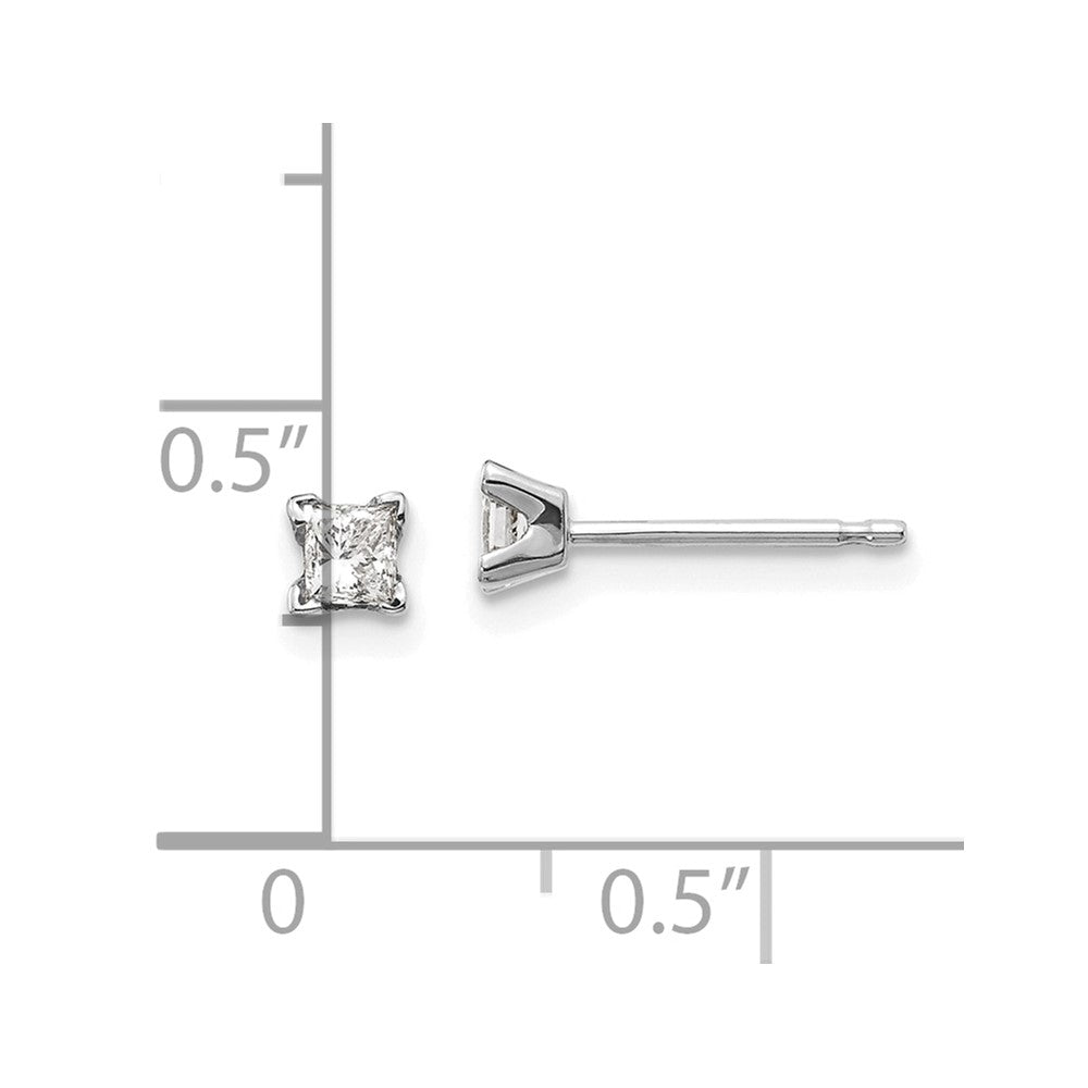 14k Princess-cut Diamond Stud Earrings