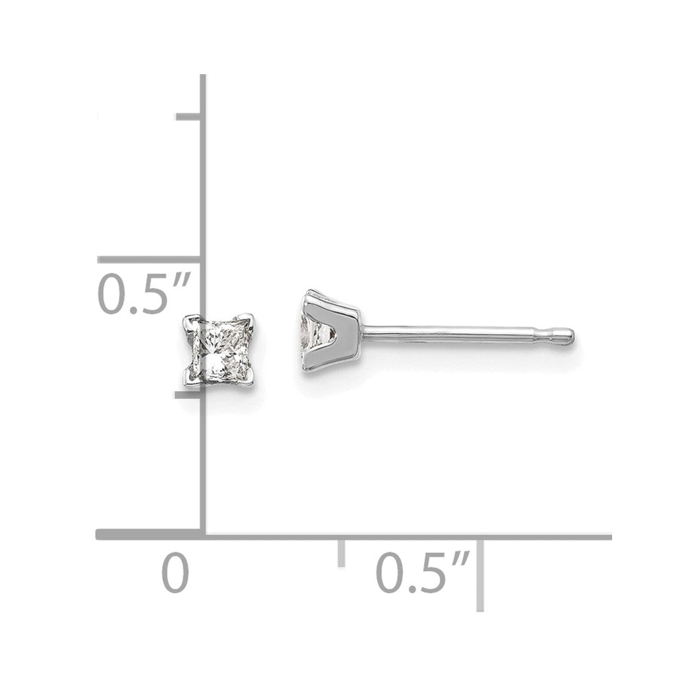 14k Princess-cut Diamond Stud Earrings
