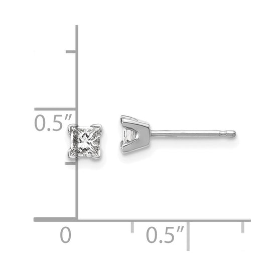 14k Princess-cut Diamond Stud Earrings