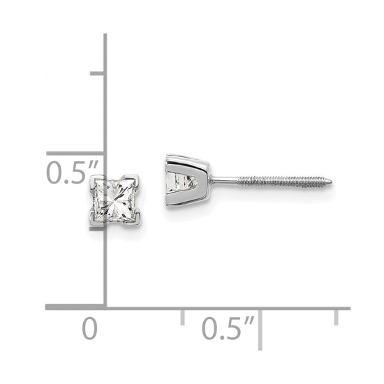 14k Princess-cut Diamond Stud Earrings