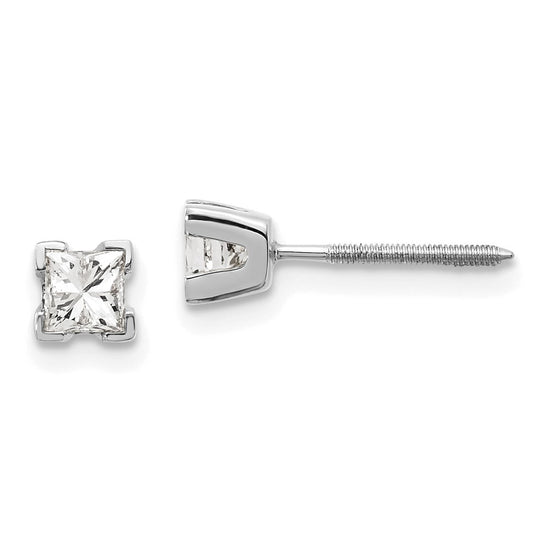 14k Princess-cut Diamond Stud Earrings