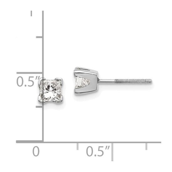 14k Princess-cut Diamond Stud Earrings