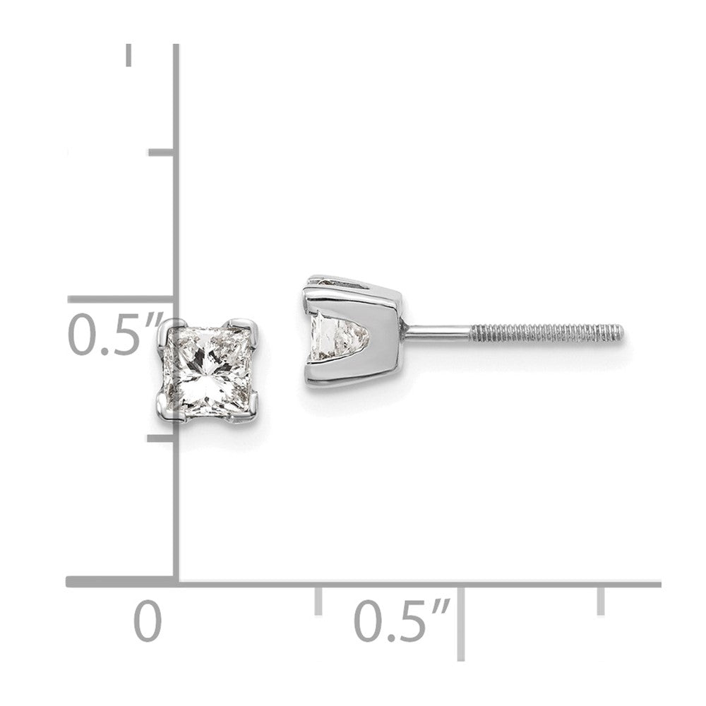 14k Princess-cut Diamond Stud Earrings