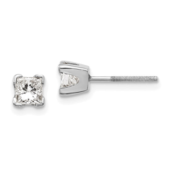 14k Princess-cut Diamond Stud Earrings
