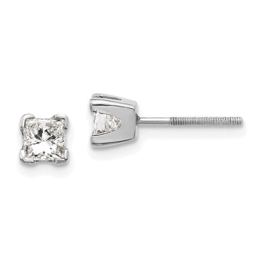 14k Princess-cut Diamond Stud Earrings