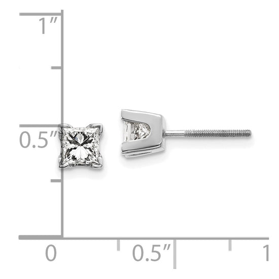 14k Princess-cut Diamond Stud Earrings