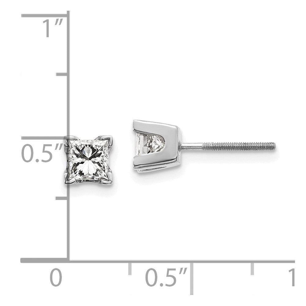 14k Princess-cut Diamond Stud Earrings