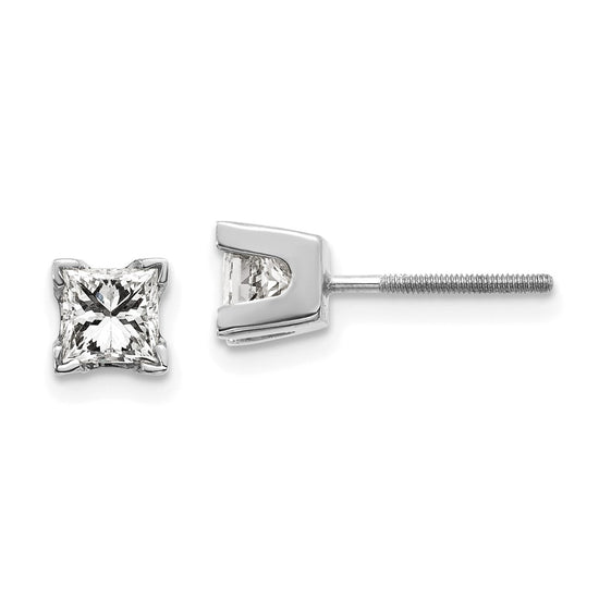 14k Princess-cut Diamond Stud Earrings