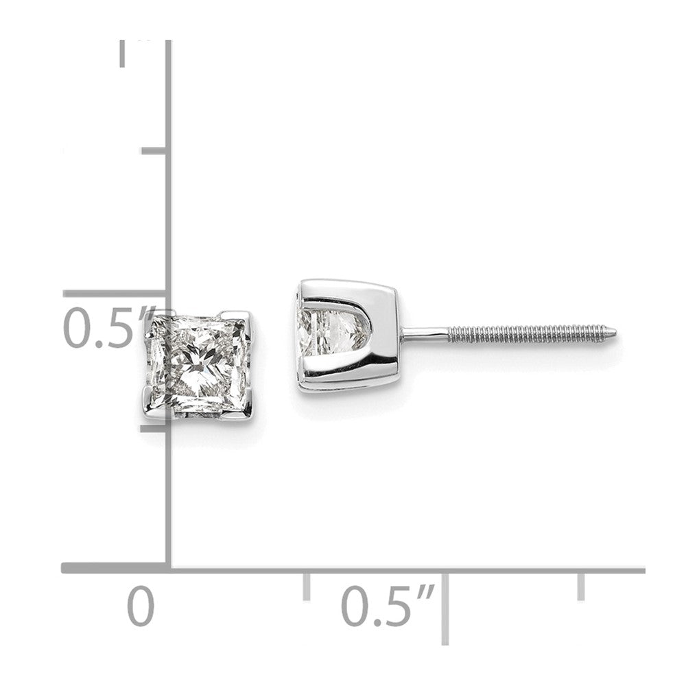 14k Princess-cut Diamond Stud Earrings