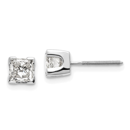 14k Princess-cut Diamond Stud Earrings