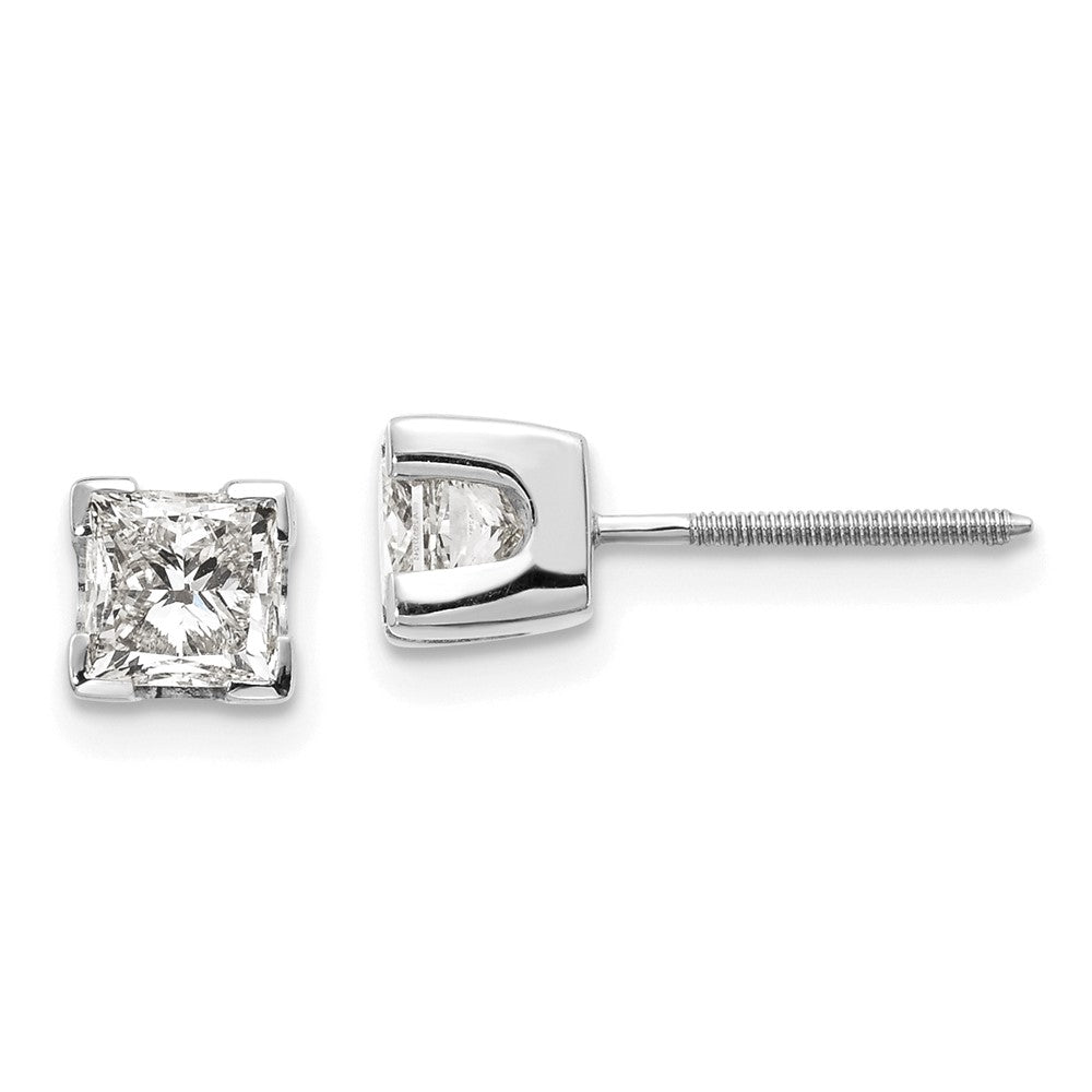 14k Princess-cut Diamond Stud Earrings