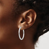 14k White Gold 2.5x25mm Polished Tube Hoop Non-pierced Earrings