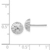 14k White Gold 8mm Polished Diamond-cut Half Ball Post Earrings