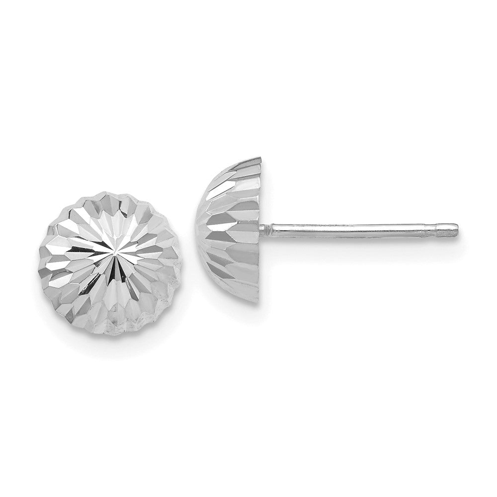 Gold Diamond-cut Button Post Earrings