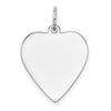 14k White Gold Plain .027 Gauge Engravable Heart 21x18mm Disc Charm