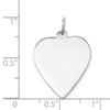 14k White Gold Plain .011 Gauge Engravable Heart 23x19mm Disc Charm