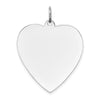 14k White Gold Plain .027 Gauge Engravable Heart 27x24mm Disc Charm