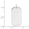 14k White Gold Plain 24.5x13.2mm .027 Gauge Engravable Dog Tag w/Notch Disc