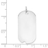 14k White Gold Plain 30x16mm .027 Gauge Engravable Dog Tag w/Notch Disc
