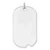 14k White Gold Plain 36.8x20.8mm .018 Gauge Engravable Dog Tag w/Notch Disc