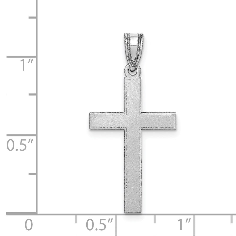 Gold Flat Etched Latin Cross Pendant