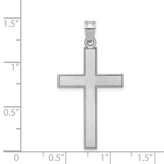 Gold Flat Etched Latin Cross Pendant
