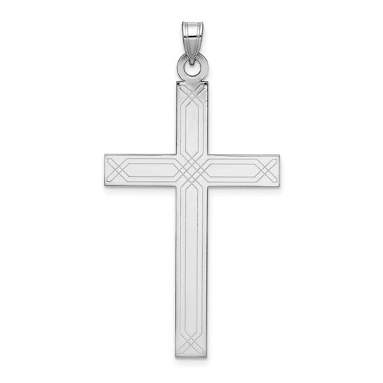Gold Flat Laser Design Latin Cross Pendant