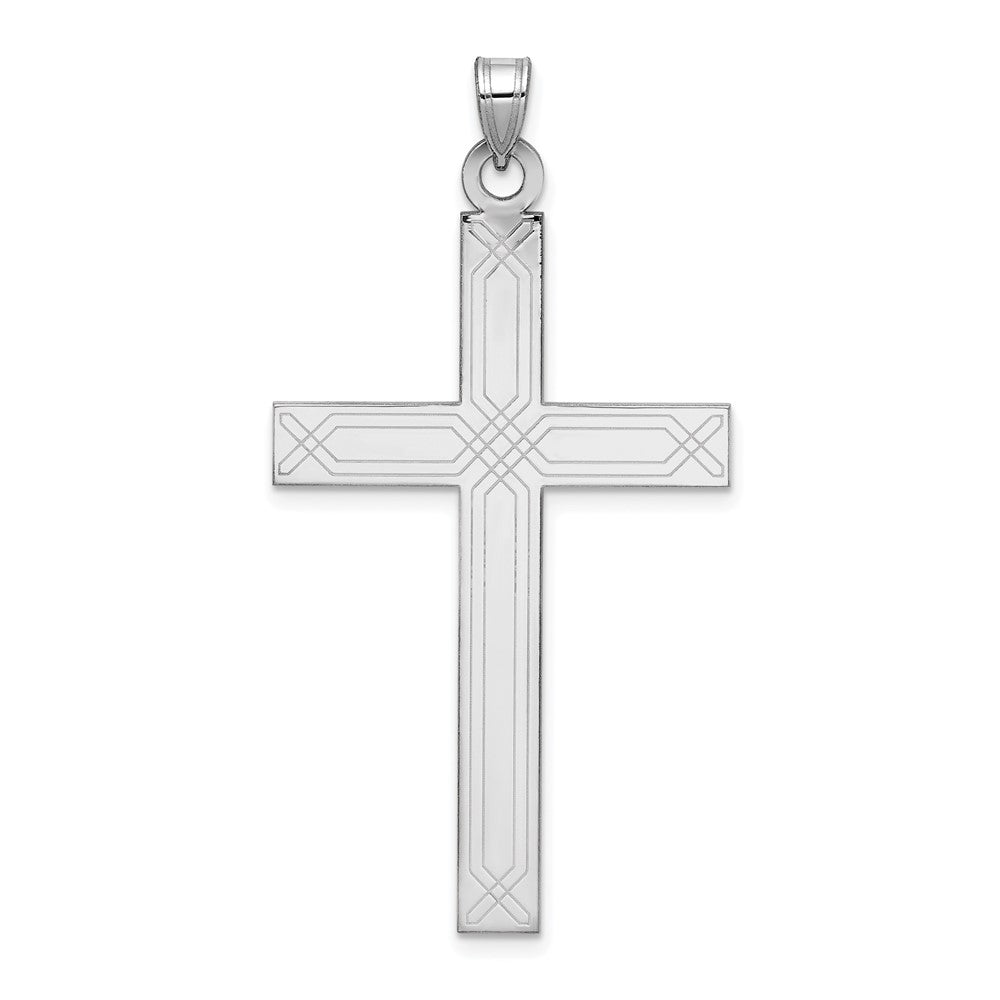 Gold Flat Laser Design Latin Cross Pendant