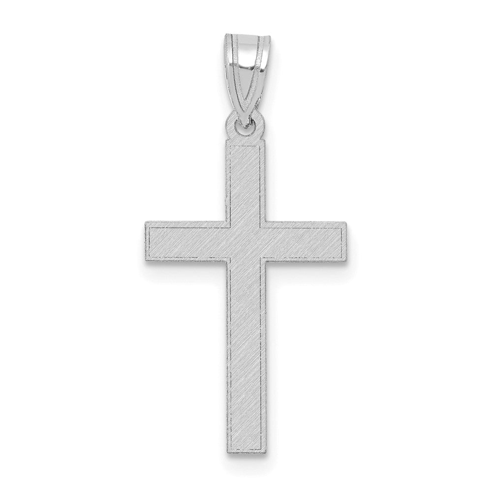 Gold Flat Etched Latin Cross Pendant