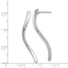 14k White Gold Polished Long Curled Post Earrings