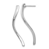 14k White Gold Polished Long Curled Post Earrings