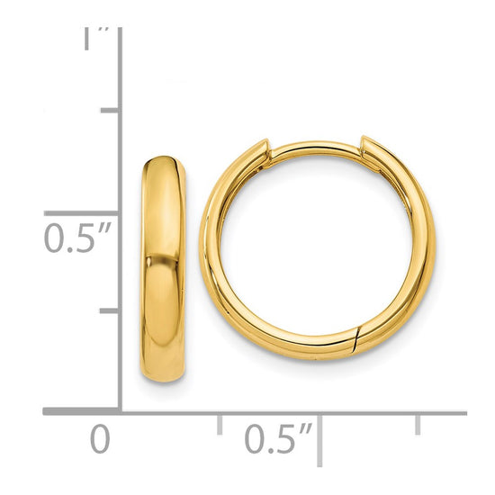 14k Round Hinged Hoop Earrings