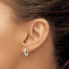 14k White Gold Round Hinged Hoop Earrings