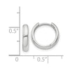14k White Gold Round Hinged Hoop Earrings