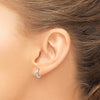 14k White Gold Round Hinged Hoop Earrings