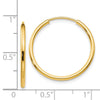 14k 1.5x23mm Polished Round Endless Tube Hoop Earrings