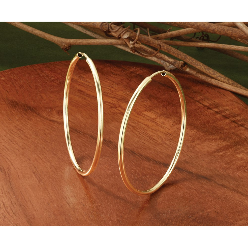14k 1.5x38mm Polished Round Endless Tube Hoop Earrings