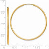 14k 1.5x40mm Polished Round Endless Tube Hoop Earrings