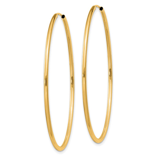 14k 1.5x45mm Polished Round Endless Tube Hoop Earrings