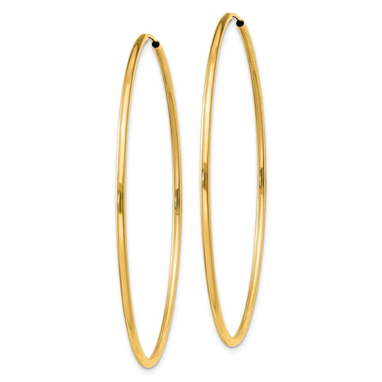 14k 1.5x51mm Polished Round Endless Tube Hoop Earrings