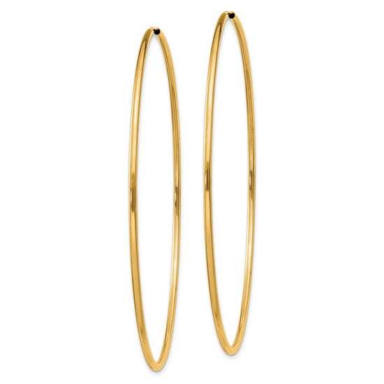 14k 1.5x64mm Polished Round Endless Tube Hoop Earrings